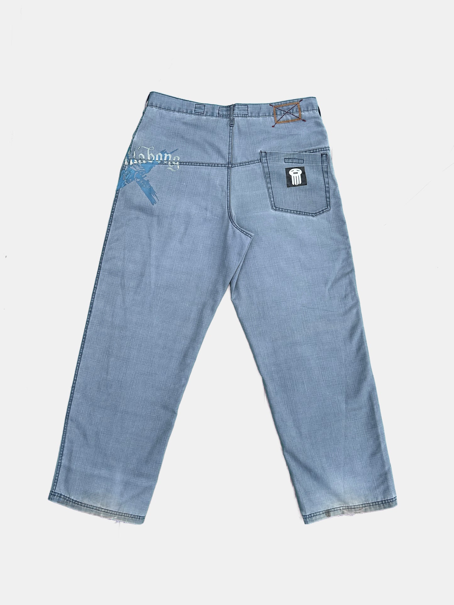 [billabong] embroidered and printed grey jeans